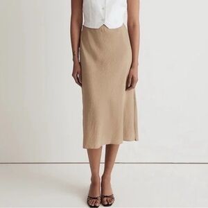 Madewell layton slip skirt slit skirt